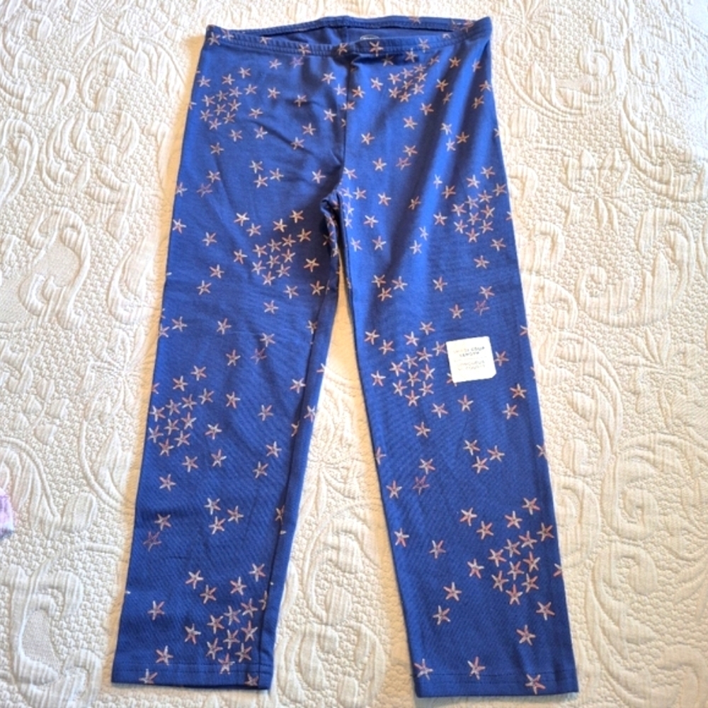 Old Navy girls size XL or 14 light blue star fish design capri leggings  NEW